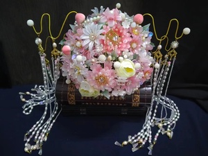 原创手工宋制花神冠汉服配饰繁花花冠古风发饰头饰十二花神发冠
