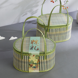 竹篮子端午节粽子包装礼品空盒新款礼盒高端外包装手提创意定制