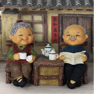 相守相伴老头老太太家居工艺礼品情侣婚庆摆件结婚周年纪念日礼物