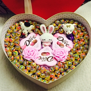 儿童节礼物99颗徐福记棒棒糖爱心礼盒装巧克力礼盒创意礼物花束