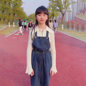 一一丫丫同款上衣外套穿的衣服吊带蓝背带裤夏季女童短袖运动套装