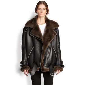 影子香蕉淘宝acne studio皮毛一体外套机车外套,男女通穿!