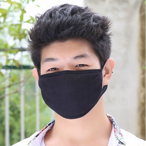 韩国秋冬男士黑色保暖纯棉口罩 个性男女透气三层加厚经典口罩
