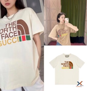 gucci/古驰 21ss 夏款 北面联名字母图案logo印花半袖t恤短袖男女