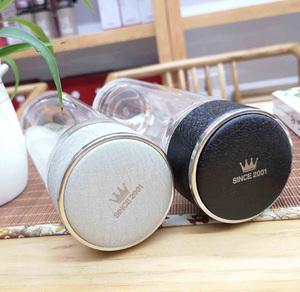 金力双层水晶玻璃杯男女式便携花茶杯高硼硅耐高温高档不漏水796