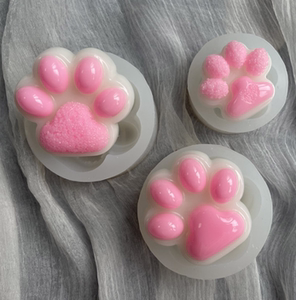 光面钻石捏捏猫爪硅胶模具猫爪肉肉猫爪蜡烛模具手工皂硅胶模具