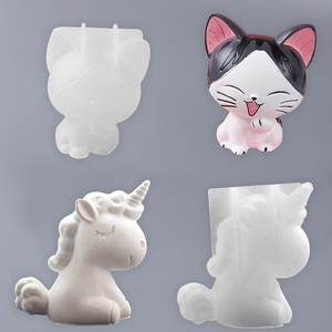 DIY水晶滴胶模具独角兽模具镜面立体起司猫石膏香薰硅胶模具