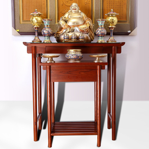 供桌佛台家用 供桌实木神桌供奉佛像财神四脚巧头台桌子侨台套柜