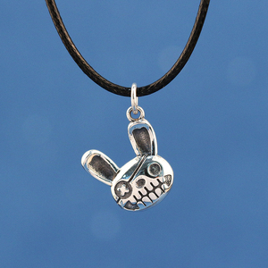 s925纯银实心复古海盗骷髅兔子吊坠个性嘻哈diy手链项链银饰挂件