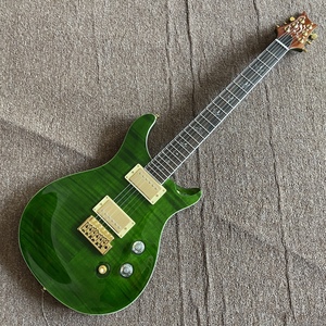 定制款绿色小双摇prs 电吉他 支持来图定制改装