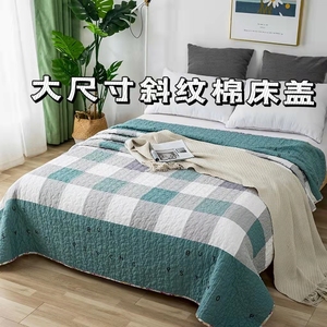 韩国外贸纯棉床盖双面全棉绗缝被夹棉可机洗床单卡通床垫炕四季被