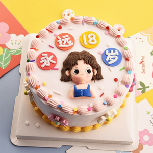 网红ins祝福语蛋糕装饰女生小姐姐闺蜜永远18岁生日快乐烘焙插件h