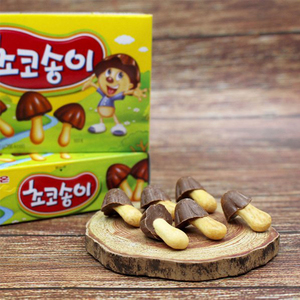 韩国进口好丽友蘑菇状巧克力饼干50g蘑菇力儿童零食