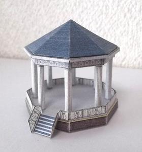 儿童手工折纸diy拼装立体3d纸质模型 场景配件 凉亭 亭子建筑场景