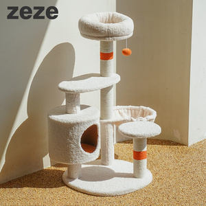zeze猫爬架猫窝猫树一体小型不占地剑麻猫抓柱猫跳台猫咪架子玩具