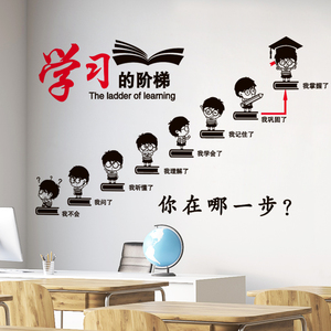 辅导班午托班励志标语墙贴纸小学教室班级文化墙装饰布置贴画自粘