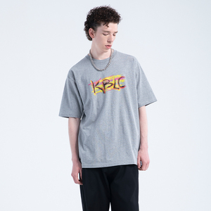 kodakblack彩色字母涂鸦印花短袖上衣 夏季街头宽松纯棉圆领t恤男