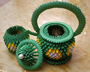 三角插/手工折纸/手工diy/手工材料包/成品/茶壶