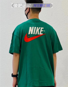 耐克nike 背后大logo男子刺绣圆领透气休闲短袖t恤dm6426-030/365