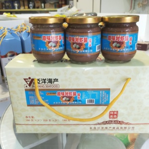 烟台特产 蓬莱长岛野生即食对虾酱红虾罐头礼盒装厂家直销480g