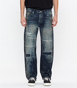 neighborhood 20aw nbhd牛仔裤破洞补丁水洗做旧长裤