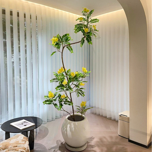 海虹景品黄金树仿真绿植室内客厅仿生假树高端轻奢花大型落地盆栽