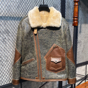 原生态绵羊皮皮毛一体男装加厚保暖皮草大衣