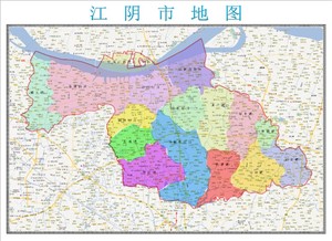 定制江苏省无锡江阴市交通旅游地图全图城区图1米5街道区县装饰画