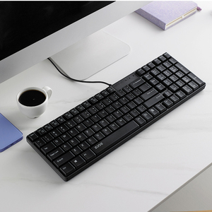 雷柏卓德商务办公键盘k1000黑色usb紧凑型防水薄膜低噪音