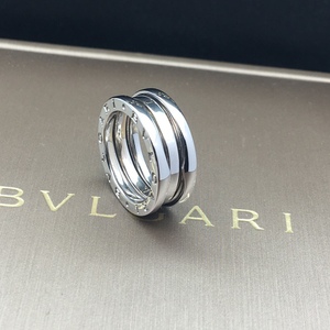 二手正品bvlgari宝格丽18k白金三环弹簧戒指单戒指尾戒