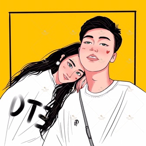 肖像风照片真人手绘转变漫画定制情侣头像人物卡通logo形象设计