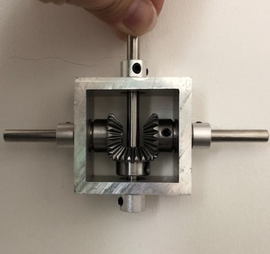 90度直角传动换向齿轮箱 小型伞齿轮转角器 1比1 机械模组 双出轴