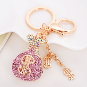 韩国创意礼品水晶水钻可爱钱袋子汽车钥匙扣女包包挂件钥匙链饰品