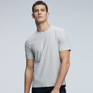 七匹狼男装运动短袖t恤衫男士纯棉圆领体恤衫浅灰色夏季上衣正品