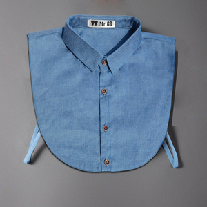 男士秋冬天假领衬衣领子韩版男假领衬衫男版衬衫领棉牛仔色假领子