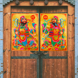 金箔防水门神 2022新居大门门贴秦叔宝尉迟恭防盗门春节过年装饰