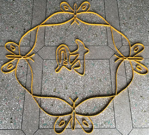 湖南热卖水磨石地板专用材料模型图案仿铜条角花蝴蝶地面拼花框架