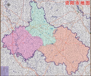 2020四川资阳百度版地图雁江安岳县乐至县简阳市行政交通旅游乡镇