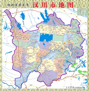 2019年3月湖北省孝感市汉川市交通旅游行政乡镇村落地图96x98cm