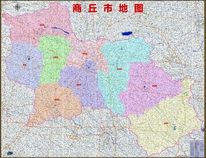 20年4月河南商丘虞城柘城宁陵民权县行政交通乡镇村落分布地图