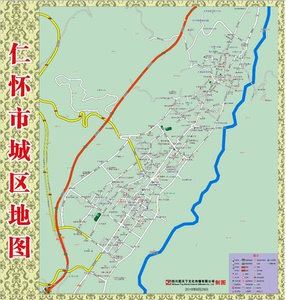 2018年6月贵州省遵义市仁怀市城区地图交通旅游街道商业地图