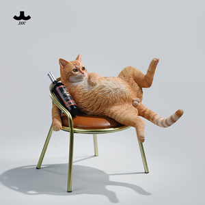 预售JXK 醉猫2.0模型 躺平猫懒猫喝酒小猫咪橘猫潮玩周边手办摆件