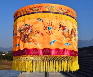 1米莲花宝盖华盖黄罗伞经典款=佛教用品佛堂装饰刺绣品幢幡横幅