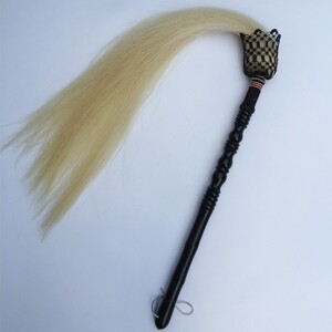 道教道家用品武当太极拂尘高档马尾桃木拂尘甩子佛尘拂子尘尾道士