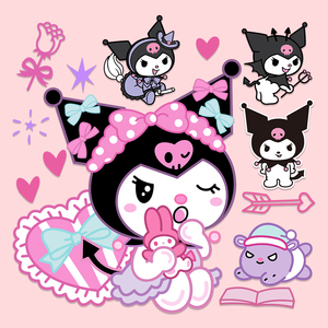 日韩库洛米水杯可爱贴纸防水卡通笔记本电脑ipad收纳箱小药箱贴画