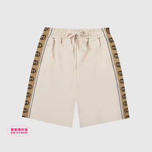 gucci/古驰 经典情侣款运动休闲短裤反光条织带双g大毛圈五分裤
