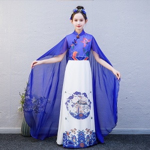 儿童新款旗袍礼服古筝演出服仙女气质 唯美中国风民乐琵琶演奏服