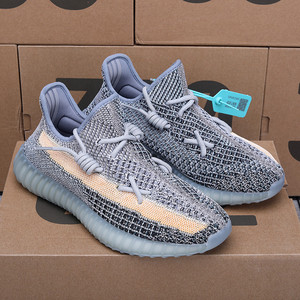 正品官网椰子鞋350灰蓝黑满天星银粉天使灰橙过毒男女网面跑步鞋