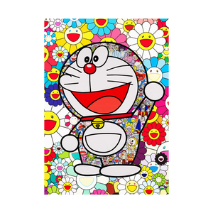 【限100版】death nyc正品原版《哆啦a梦太阳花》签名版画装饰画
