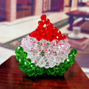 diy手工串珠材料包散珠子节日喜庆祝寿手工艺品家居摆件 水晶寿桃